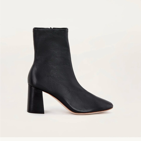 Loeffler Randall Elise Slim Ankle Bootie Black Stretch Nappa - Picture 3 of 6